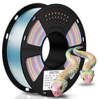 GEEETECH Silk Rainbow PLA Filament 1.75mm, 3D Printer Filament 1kg Spool (2.2lbs), Shiny Multicolor Gradient PLA, +/- 0.02 mm Accuracy, Low Warping, 3D Printing Filament Fits Most FDM 3D Printers