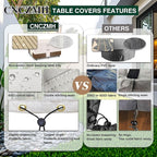 Heavy Duty Patio Furniture Covers Waterproof, 600D Outdoor Furniture Cover Waterproof for Sectional Sofa Couch, Outdoor Dining Table and Chair Set Covers 74''L x 47''W x 28''H Beige Brown