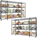REIBII 78.4''W Wire Shelving Storage Shelves Unit Load 1500LBS,4 Tier Metal Shelving with Adjustable Metal Shelf Wire Rack for Pantry Shelves Commercial Shelving Kitchen Garage 78.4''Wx11.8''Dx59''H