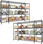 REIBII 78.4''W Wire Shelving Storage Shelves Unit Load 1500LBS,4 Tier Metal Shelving with Adjustable Metal Shelf Wire Rack for Pantry Shelves Commercial Shelving Kitchen Garage 78.4''Wx11.8''Dx59''H