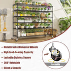 PrimeZone 6 Tier 80.7" H x 55.5" W x 24" D Wire Shelving with Wheels 3600lbs NSF Certified Storage Shelves Heavy Duty Metal Shelf Adjustable Rolling Rack Commercial Garage Restaurant Warehouse 6Pack
