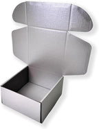 10 Pcs 9.8 x 9.8 x 4 inches Large Size Corrugated Cardboard Gift Boxes Recyclable Shipping Boxes for Mailing & Holidays, Wedding, Birthday, Gifts Packaging (Silver, 9.8 x 9.8 x 4")