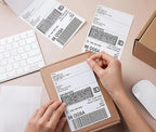 Fanfold [4 x 6 inch] x [500 Labels] Thermal Stack Direct White Strong Adhesive Perforated Postage Shipping Printer Compatible with Zebra SNBC Epson Rollo (500 Labels, Fanfold)