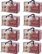 VENO 8 Pack Moving Bags and Large Christmas Decoration Storage Bins with lids. Alternative to Moving Boxes, Packing Supplies for College. Heavy Duty Totes (Clear, 8 Pack)