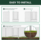 FXW Garden Fence Outdoor for The Yard – 50in(H) x 41.7ft(L) Heavy Duty Metal Animal Barrier for Dog and Rabbit, Decorative Dog Fence, 16 Panels, Silver