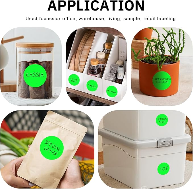 2 Inch Fluorescent Green Circle Sticker Labels,2000Pcs 4 Rolls,Multi-Purpose Round Coding Labels for Office,Inventory, Organizing