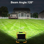 T-SUN 100W LED Work Light, Outdoor Waterproof Flood Light, Adjustable Portable Work Lights with with Plug, LED Work Light for Workshop, Job Site Emergency, Garage, Construction Site