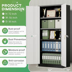INTERGREAT Metal Storage Cabinet,72" Steel Lockable Cabinet with Locking Doors and Adjustable Shelves,Locking Tool Cabinets for Office,Home,Garage,Gym,School (Black Grey)