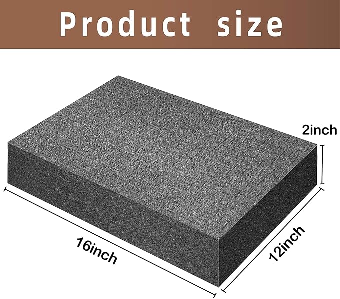 DECOHS 4 Pcs Pick and Pluck Foam- 16 x 12 x 2 Inch Pick Apart Foam Insert- Pluck Pre Cube Sheet Foams with Bottom Use for Board Game Box Cases Storage Drawer