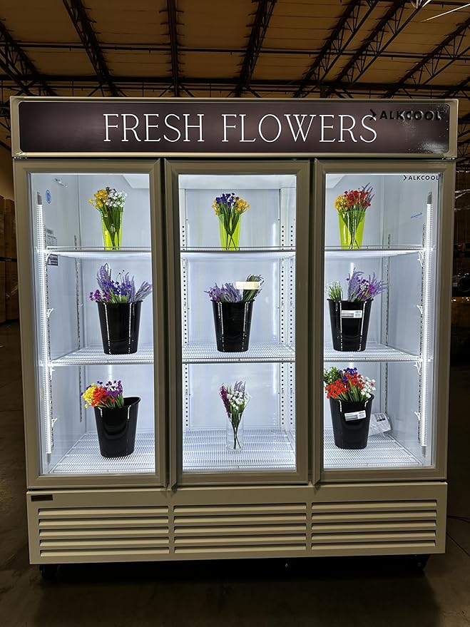 Commercial Beverage Refrigerator Display Fridge, Three Glass Door Upright Merchandiser Drink Cooler with LED Light Adjustable Shelves,ETL Approval,63.5 Cu Ft