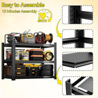 CJF Metal Storage Shelves, 3-Tier Garage Shelving Unit, Heavy Duty Adjustable Metal Shelving for Garage, Basement, Pantry, Warehouse-Black (36 "H x 36" W x 16" D)