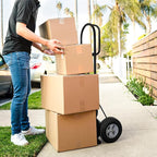 Olympia Tools 800 Lb Steel Hand Truck with D Handle and 10" Pneumatic Wheels for Home and Office Use