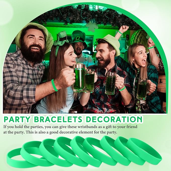 Liliful 100 Pcs Silicone Rubber Wristbands Rubber Wristband Bracelet Bands for Silicone Wristbands for Women Men(Green)