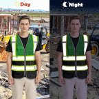 BeautyWill Custom Logo Safety Vest Class 2 High Visibility Reflective Vest for Men - Personalized Logo Team Vest