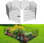 SUNLAX 5 Panels Garden Fence 10ft(L) x 24in(H) Fencing for Yard No Dig Animal Barrier Metal Dog Fence for Patio Outdoor with Gate
