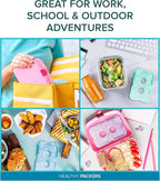 Healthy Packers Reusable Ice Packs for Lunch Boxes - Long Lasting Slim Freezer Packs, Thin Non-Toxic BPA-Free Hard Gel Ice Blocks for Coolers, Kids & Adults Lunch Bags, Travel, Camping, Food Storage