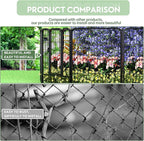 ZXMOTO Outdoor Garden Fence with Gate 6 Pack 32in(H) x14ft(L) Heavy Duty Metal, Decorative Outdoor Yard Fencing for Dogs, Temporary Dog Fence for Backyard, Patio & Garden Beds Easy Setup