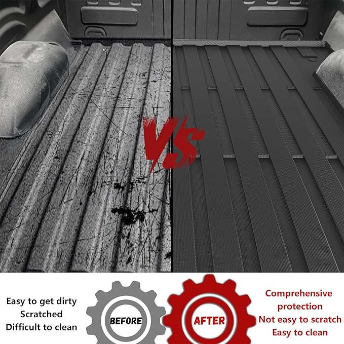 Truck Bed Mat Fit Ford F150 & Lightning 2015-2026 6.5FT Standard Bed (Not Fit 5.5FT/8FT), TPE All Weather Truck Bed Liner Cargo Liner F150 Accessories