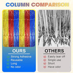 3 Pack 3.3 x 8.2 ft Blue Red Gold Foil Fringe Backdrop Curtains, Tinsel Streamers Party Decorations, Fringe Backdrop, Door Shimmer for Birthday Party