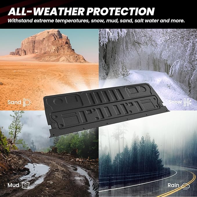 LASFIT Truck Tailgate Mat for Ford Super Duty F250 F350 F450 2026 2025 2024 2023 Truck Bed (Not Fit Optional with Tailgate Step) All Weather Protector TPE Tailgate Liner,1pc Black