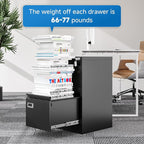 2 Drawer File Cabinet with Lock Metal Vertical Filing Storage Cabinet Office Home Steel Vertical File Cabinets for A4 Legal/Letter Size Narrow File Cabinet Locked,Assembly Required