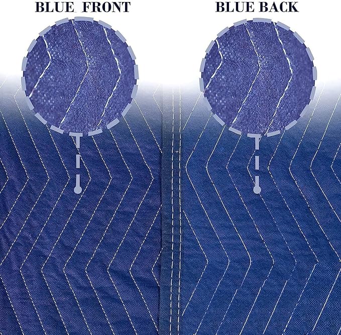 1 Pack Moving Blankets Heavy Duty 80"x72" Quilted Packing Blankets for Moving Furniture Padded Shipping Furniture Mover Blue