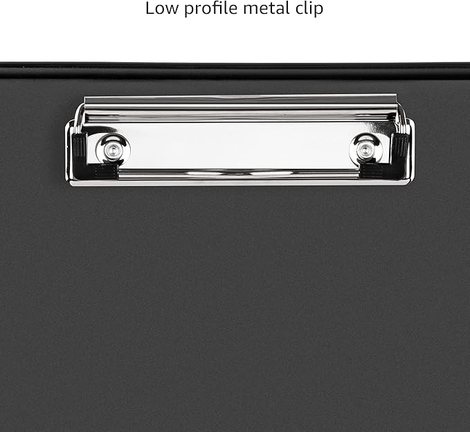 Amazon Basics Plastic Storage Clipboard,Black, 2-Pack