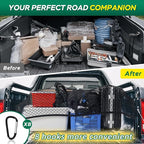 Heavy Duty Cargo Net for Pickup Truck Bed - 4' x 4' Stretches to 8' x 8' - Sturdy Latex Bungee Net Mesh - Truck Bed Accessories for Dodge RAM, Ford, Chevy, Toyota