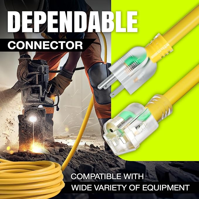 75ft Outdoor/Indoor Extension Cord 12/3 Gauge Extra Heavy Duty 3 Prong SJTW, Waterproof, ETL Listed, Flexible Cold-Resistant Long Power Cord,15A 125V 1875W, Orange by LifeSupplyUSA