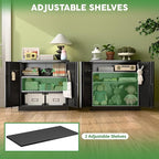 Metal Storage Cabinet with Lock, Lockable Metal Garage Cabinet with Pegboards and Hooks for Garage,Warehouse,Home,Office, Assembly Required,Black