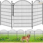 Decorative Garden Fence 40in (H) x12ft (L), 5 Pack No Dig Fence Animal Barrier for Dog with Lock, Arched Flower Bed Edging, Wire Border Panel Fencing for Yard Patio Outdoor Decor