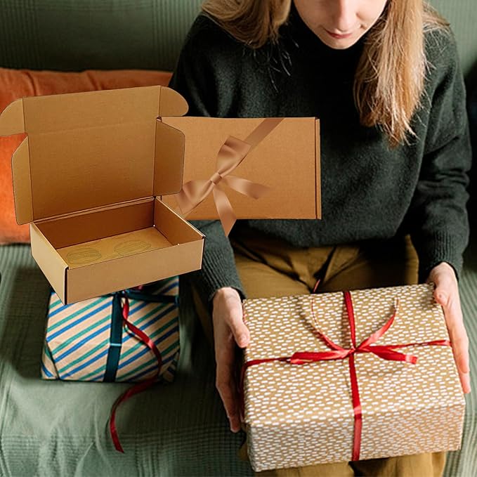 Shipping Boxes 8x5x2 inch 50 Pack,Brown Corrugated Boxes Mailer Packaging for Mailing Small Business，E-Commerce Gift Boxes for Wrapping Present Moving Storage Heavy Duty Recycled Cardboard Boxes
