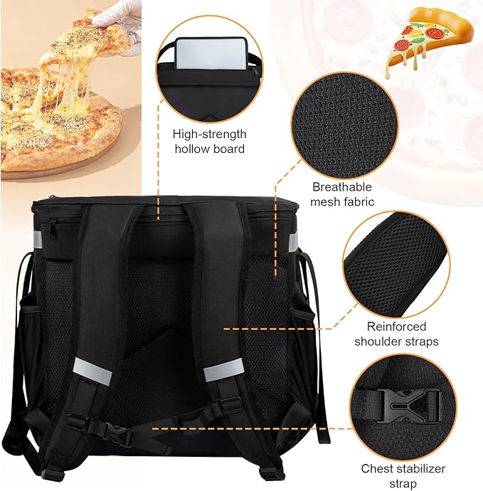 Expandable Food Delivery Backpack with Insulation