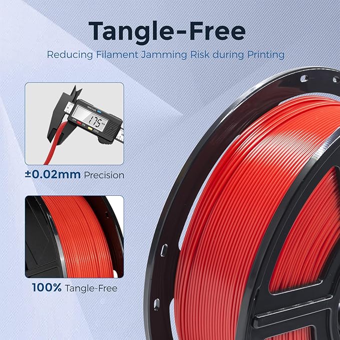 FLASHFORGE PETG Pro Filament 1.75mm Red, 3D Printer Filament 1kg (2.2lbs) Spool, Dimensional Accuracy +/- 0.02mm, 3D Printing Filament for Various Mechanical Parts, Waterproof Parts