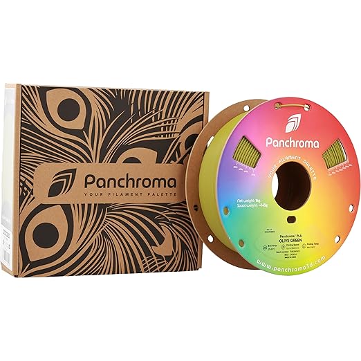 Panchroma PLA Olive Green 3D Printer Filament, 1.75mm, 1kg Spool, Easy to Print, High Speed Printing, Tangle Free, AMS Compatible, Perfect for Toys, Decor, Miniatures, Models & Cosplay