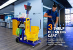 Commercial Housekeeping Janitorial cart with Vinyl Bag AF08170 Blue