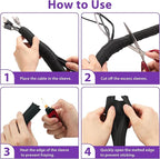 Cable Management Sleeve YCLYC 8.2ft - 1/4inch, Cable Wrap Cord Covers for Pets, Easy Install Cable Sleeves Cord Management, Flexible Computer Cord Organizer for Cords, Black Cable Covers