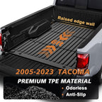 TripleAliners Truck Bed Mat Compatible with 2005-2023 Toyota Tacoma Accessories 6FT Vehicle Perfectly Flush All Weather Protection TPE Heavy Duty Pickup Car Bed Cargo Mat
