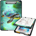 A4 Clipboards,Heavy Duty Waterproof Nursing Plastic Folder Clipboard with Storage Clip Boards,File Folder Storage Box Clipboard Case for Teacher,Doctor,Offices,Sea Turtles