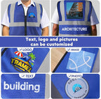 BeautyWill Custom Safety Vest Customized Logo Class 2 High Visibility Reflective Vest with Pockets Construction workwear