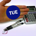 2" Round Day of The Week Blue Color Coding Dot Stickers, 500 per Roll (Tue)