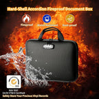 Fireproof Document Box with Lock, Portable Hard-Shell Case Fireproof File Box for Documents, Waterproof Document Box File Organizer for Important Documents/Certificates/Laptop/for Home or Travel