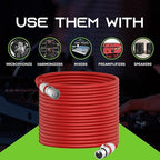 GEARit XLR Male to Female Microphone Cable (100 Feet, 1 Pack) 3-Pin Balanced Shielded Mixer, Recording Studio, Podcast - Red