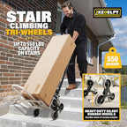 3 in 1 Industrial Convertible Hand Truck Dolly Heavy Duty, 1000LB Capacity Stair Climbing Dolly Cart, Aluminum Collapsible Utility Dolly with Wheels, 3 Positions for Transport, Moving