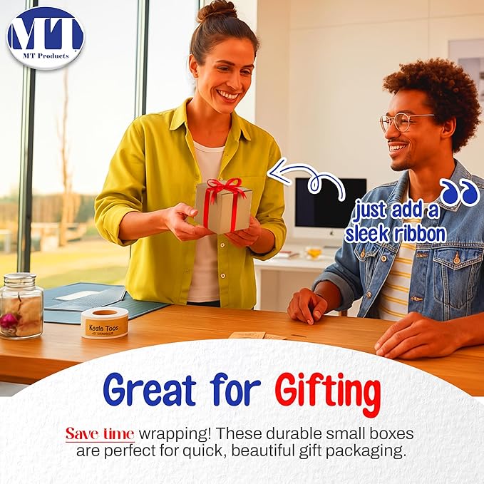 MT Products Sturdy Kraft Corrugated Cardboard Small Shipping Boxes and Mailing boxes for shipping - Size: 4" x 4" x 4" Cube sized (15 Pieces) - Made in the USA