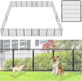 Decorative Metal Garden Fence with Gate Dog Fence Outdoor for Yard, 32in(H) x 85Ft(L) No Dig Fence 32 Panels Fencing for Dogs Animal Barrier Garden Fencing for Yard, Patio, Flower Bed