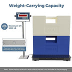 36"x36" Industrial Floor Scale, Heavy-Duty Warehouse Scale with Digital Indicator, Accurate Pallet Scale for Postal Luggage Shipping Mailing Weighing, 5000 lb x 1 lb, Black