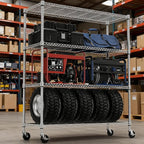 4 Tiers Shelf 1400 lbs Steel Storage Shelving Utility Shelving Unit Steel Organizer Wire Rack for Home,Kitchen,Office,Garage Chrome 17.7" D x 47.2" W x 62.6" H