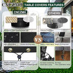 Heavy Duty Patio Furniture Covers Waterproof, 600D Round Outdoor Furniture Cover Waterproof for Sectional Sofa Couch, Outdoor Dining Table and Chair Set Covers 84"DIA x 28"H, Black