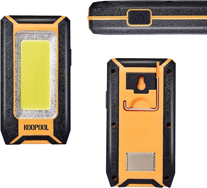 2-pack Magnetic Work Light, Rechargeable LED Flashlight, Portable Lights, 40w 1500 Lumens, 6500k, Metal Hanging Hook, 3 Lighting Modes for Car Repairing, Camping, Hiking, Fishing, Backpacking